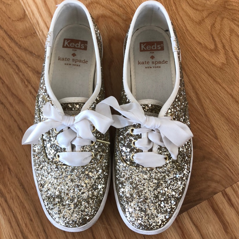 Kate Spade Gold Glitter Keds